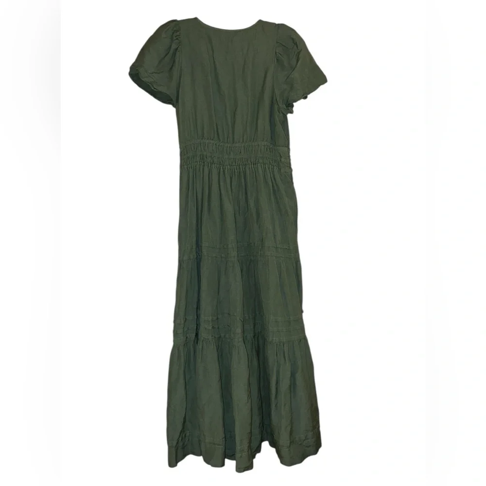 Anthropologie Somerset Linen Blend Maxi Dress in Sea Foam Green Size Medium - Picture 5 of 7